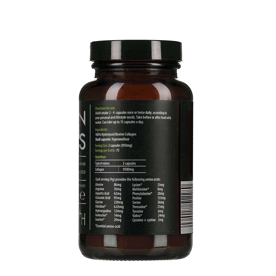 KIKI Health Organic Bovine Collagen Peptides Capsules | 100% Hydrolyzed Supplement for Healthy Skin, Nails, Hair, Bones & Joints | Pure Unflavored Paleo & Keto-Friendly Supplements – 150 Vegicaps