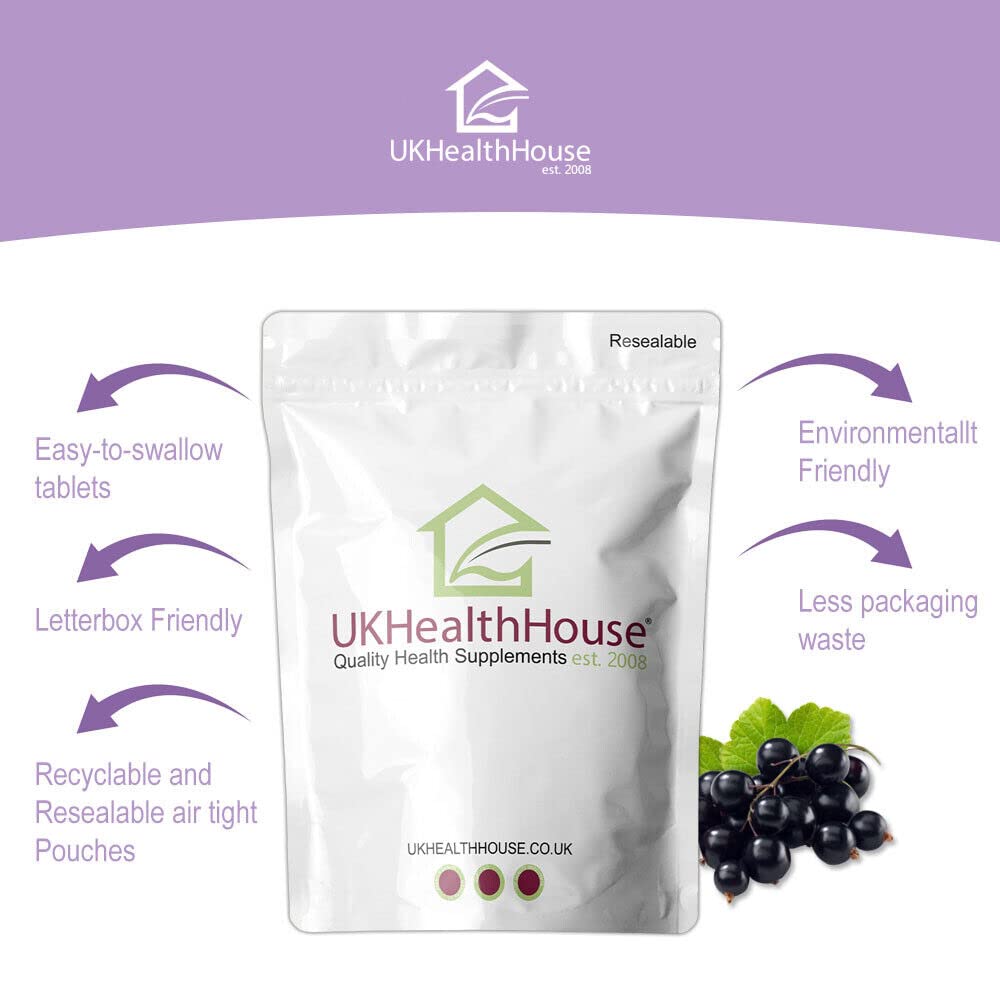 UKHealthHouse Maqui Berry Tablets 1000mg | Maqui Berry Extract Tablets | Potent Natural Antioxidant Support | Vegan & Vegetarian Friendly | Health & Wellbeing | UK (240 tabs)