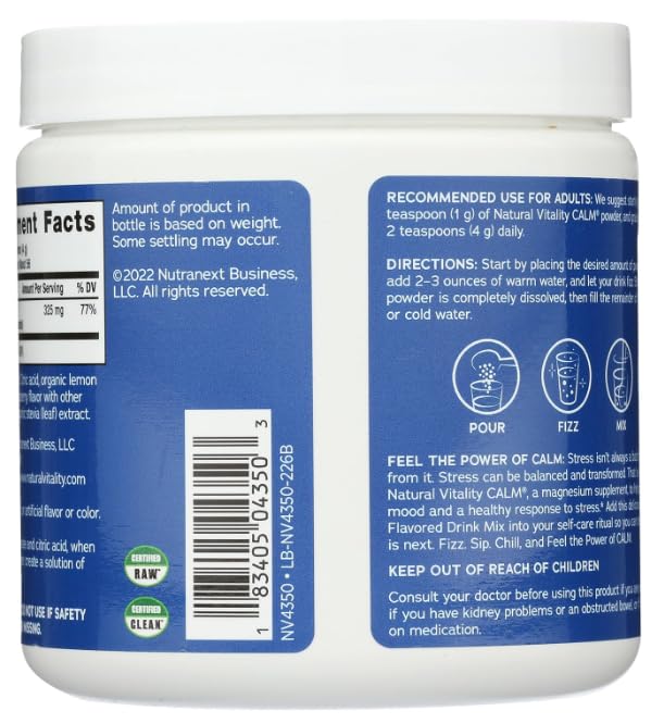 Generic Magnesium Powder Calm, Raspberry-Lemon, Gluten Free, 226 g