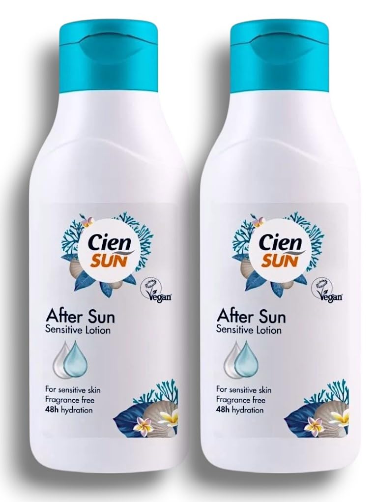 2x Ciēn Sun - Lidl | After Sun - Sensitive Lotion | Vegan - Fragrance Free | 48h Hydration | 250mL Each