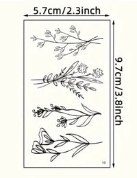 Generic 30 Sheets Of Fine Line Temporary Tattoos, Realistic Removable Body Art, Words, Patterns, Flowers, Botanical Leaves. 100s of Tattoos, Festival Tattoos