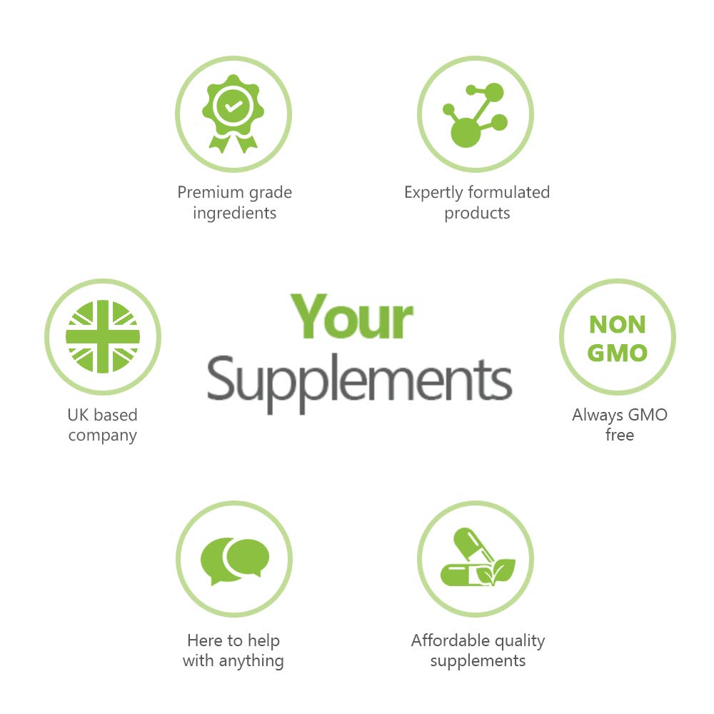 YourSupplements Magnesium Glycinate by Your Supplements | UK Made | True Unblended Bisglycinate | 90 High Absorption Capsules | Suitable for Vegetarians & Vegans