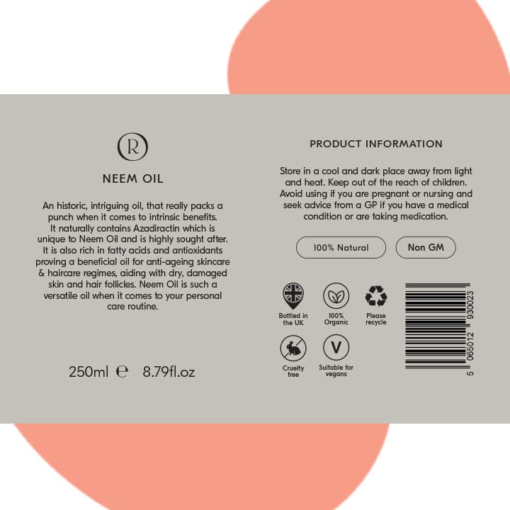Roots Organic Neem Oil. Suitable for Vegans and Cruelty Free. Full of nutrients and Anti-oxidants. Helps Reduce fine Lines and Wrinkles. Soothes Dry and Irritated Skin