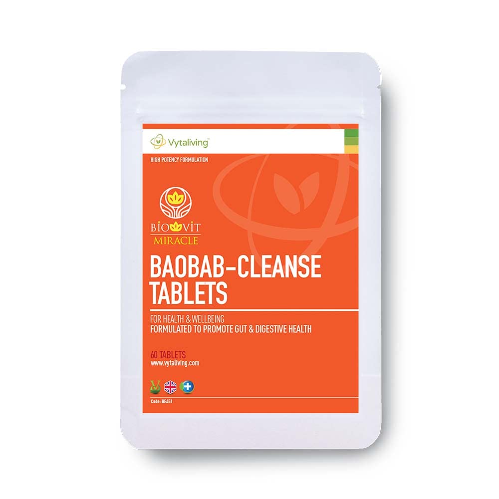 Vytaliving VYTALIVING Baobab Cleanse Tablets - Improves Digestive System, Immune Booster, Ideal for Health and Well-Being | 60 Tablets