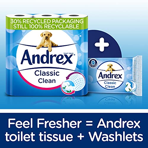 Andrex Classic Clean Washlets Moist Toilet Tissue, Plastic Free & Biodegradable