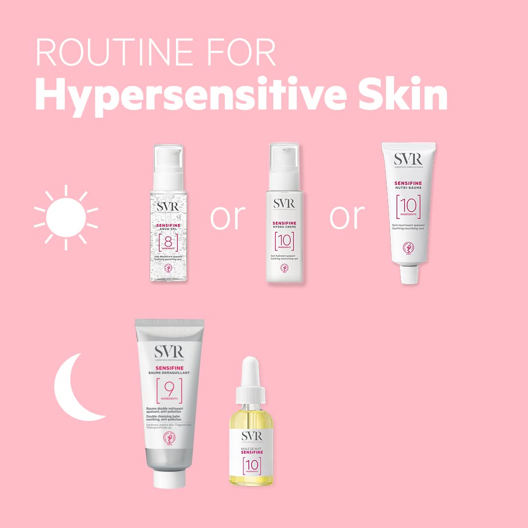 SVR SENSIFINE Soothing Balm-In-Oil Face Cleanser/Makeup Remover with Coconut Oil and Shea Butter for Sensitive, Intolerant, Reactive Skin, 9 Ingredient Minimalist Formula, 100ml