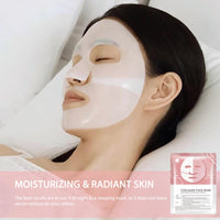 IZBEAUVO Collagen Face Mask, 5PCS Collagen Real Deep Mask, Collagen Mask, Face Sheet Masks, Hydrating Face Mask, Face Masks Beauty, Pore Minimizing, Firming, Elasticity Improvement