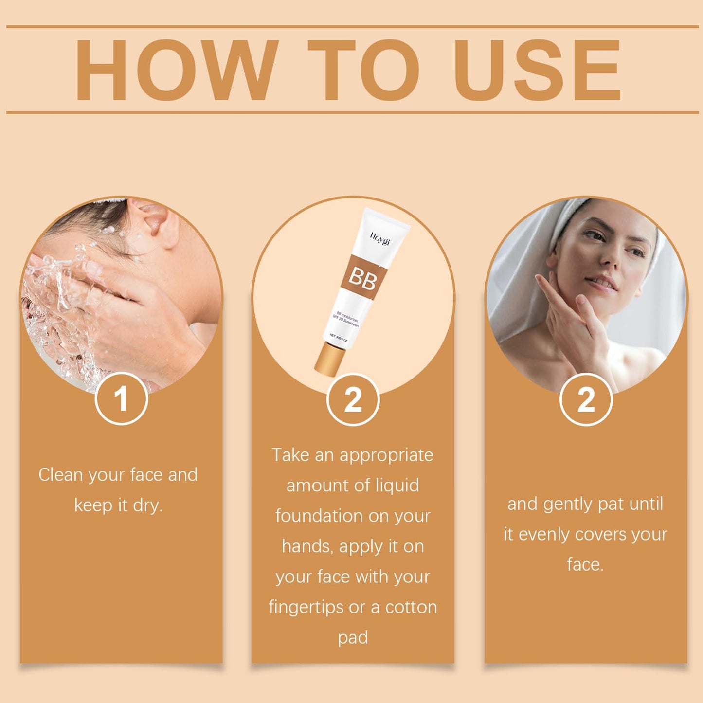 SHEBEEDO 2Pcs BB Blur Tinted Moisturizer with Brush, BB Cream Tinted Moisturiser, BB Tinted Moisturiser Spf30+, BB Cream Tinted Moisturizer with Broad Medium Spectrum,Hydrates & Smooths Your Skin(Natural)