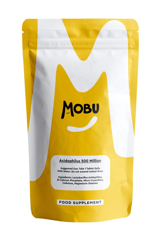 MOBU - Acidophilus Lactobacillus 50mg Probiotic - 500 Million CFU - Supports Healthy Gut Microbiome and Digestion System - Reduce Bloating - UK Made - GMP Approved - 120 Tablets