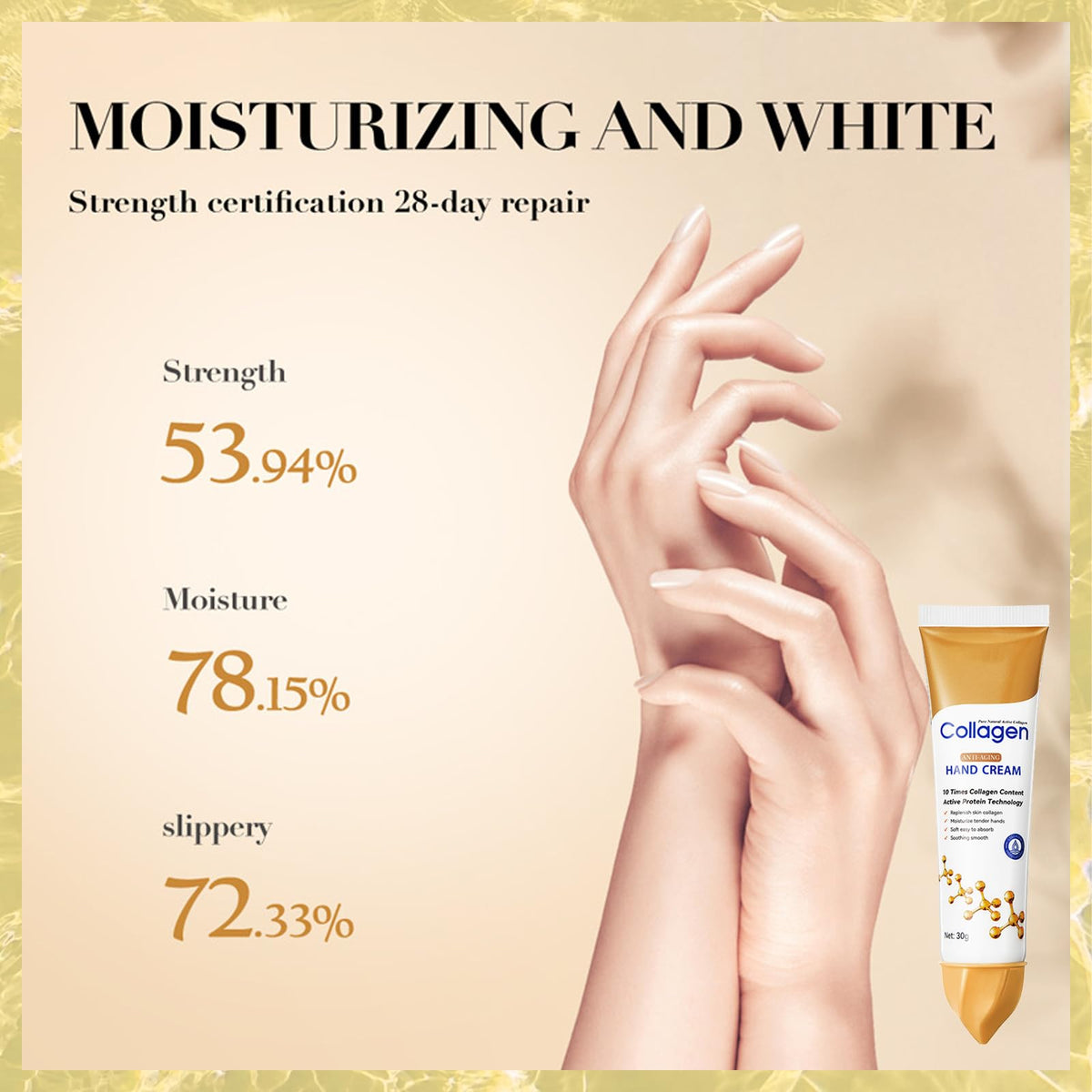 MINSHZEE Collagen-Hand Creams, Dry Skin Repair Products, Softening, Nourishing, Anti-Drying, Rejuvenating & Moisturising, Collagen Anti-Wrinkle Hand Cream, Hand Skin Care Products.