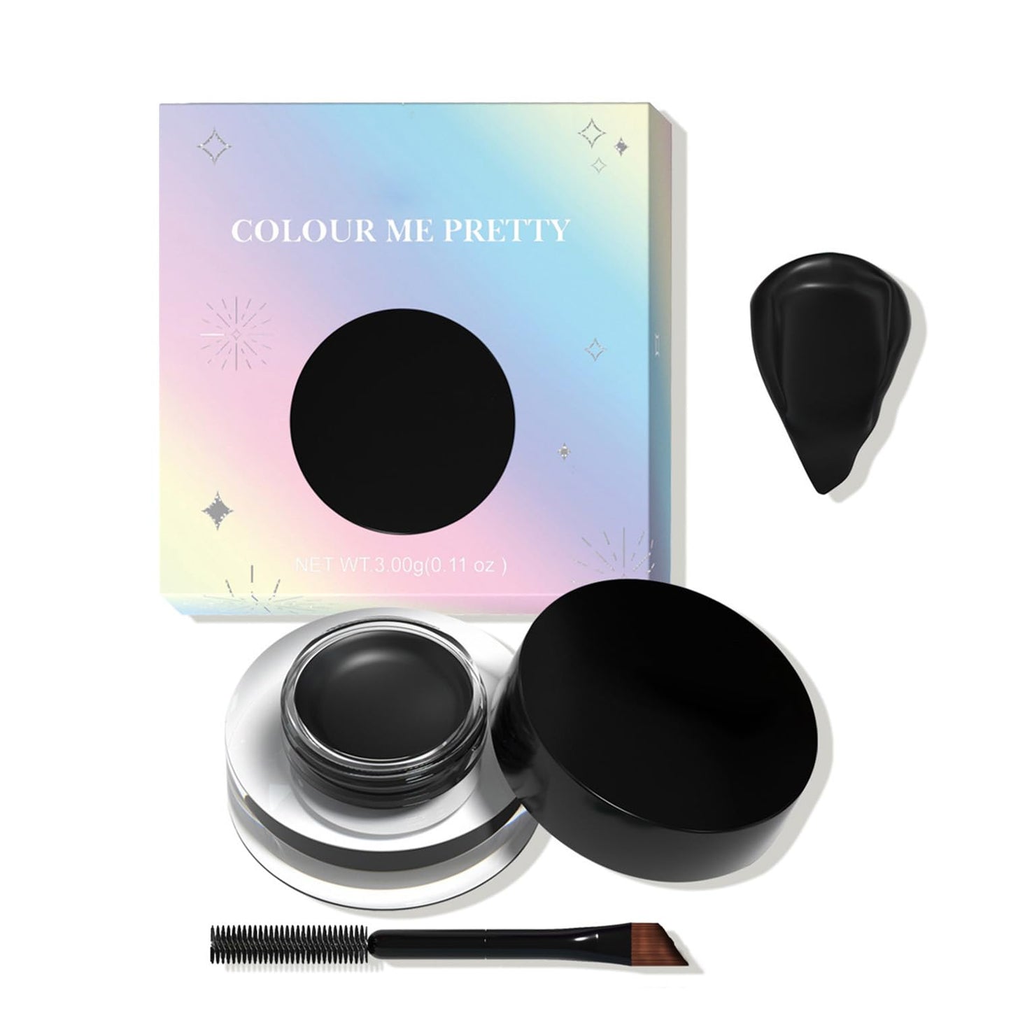 Generic Black Matte Eyeshadow – Creamy, Highly Pigmented, Waterproof & Long-Lasting, Smooth & Blendable Formula with Brush for Daily or Cosplay Eye Makeup