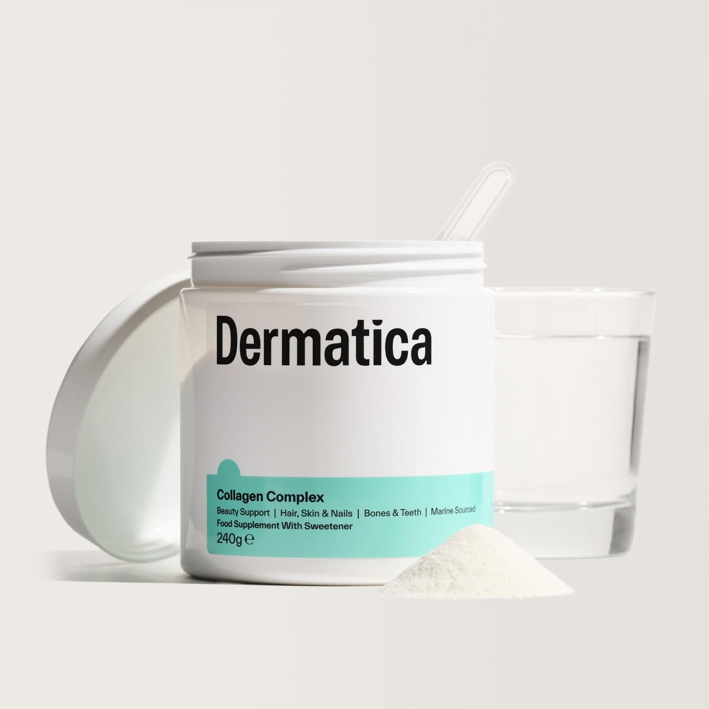 Dermatica Collagen Complex Powder, 240g – Hydrolysed Marine Collagen Peptides & Antioxidants for Radiant Skin, Healthy Hair & Strong Nail Support, 30 Servings