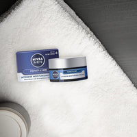 NIVEA MEN Intensive Moisturising Face Cream Protect & Care Pack of 3 (3 x 50 ml), Face Moisturiser for Dry Skin, Moisturiser for Men with Aloe Vera & Vitamin E, Mens Moisturiser