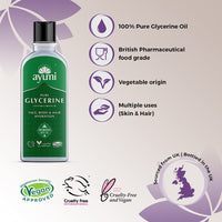 Ayumi Pure Glycerine, Locks in Skin Hydration & Attracts Water to the Skin, Prevents Dry Skin & Leaves it Feeling Smooth, Can be Used For Face Masks - 2 x 150ml