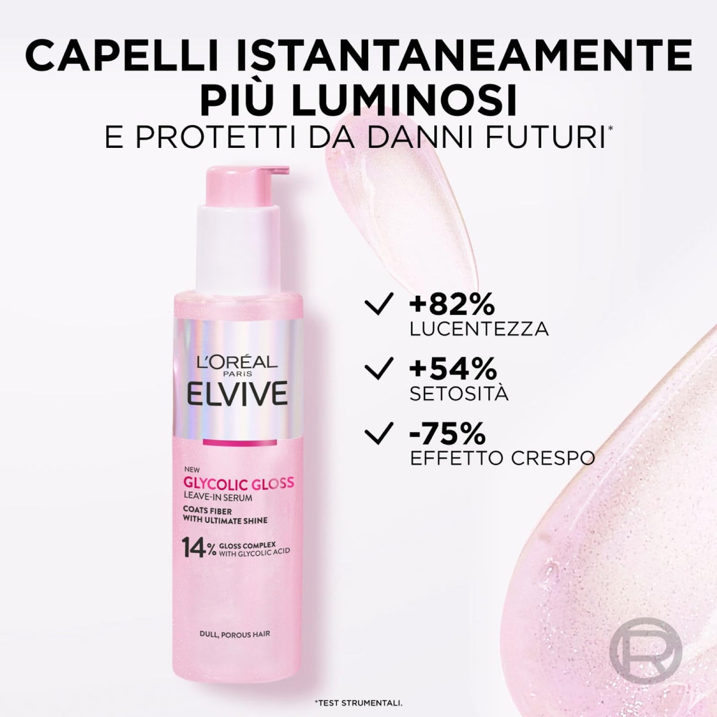 L'Oréal Paris Elvive Glycolic Gloss Glycolic Acid Hair Set with Leave-In Serum for Porous and Dull Hair Intense and Long-Lasting Shine 150ml + 5-Minute Lamination Treatment 200ml - 2 Bottles