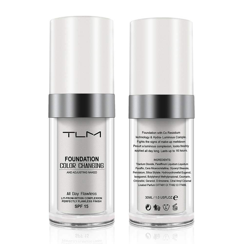 Tioueo Color Changing Foundation SPF15,2pcs for Seamless Tone Matching and Sun Protection,Long-Lasting Hydrating and Nourishing for All Ski