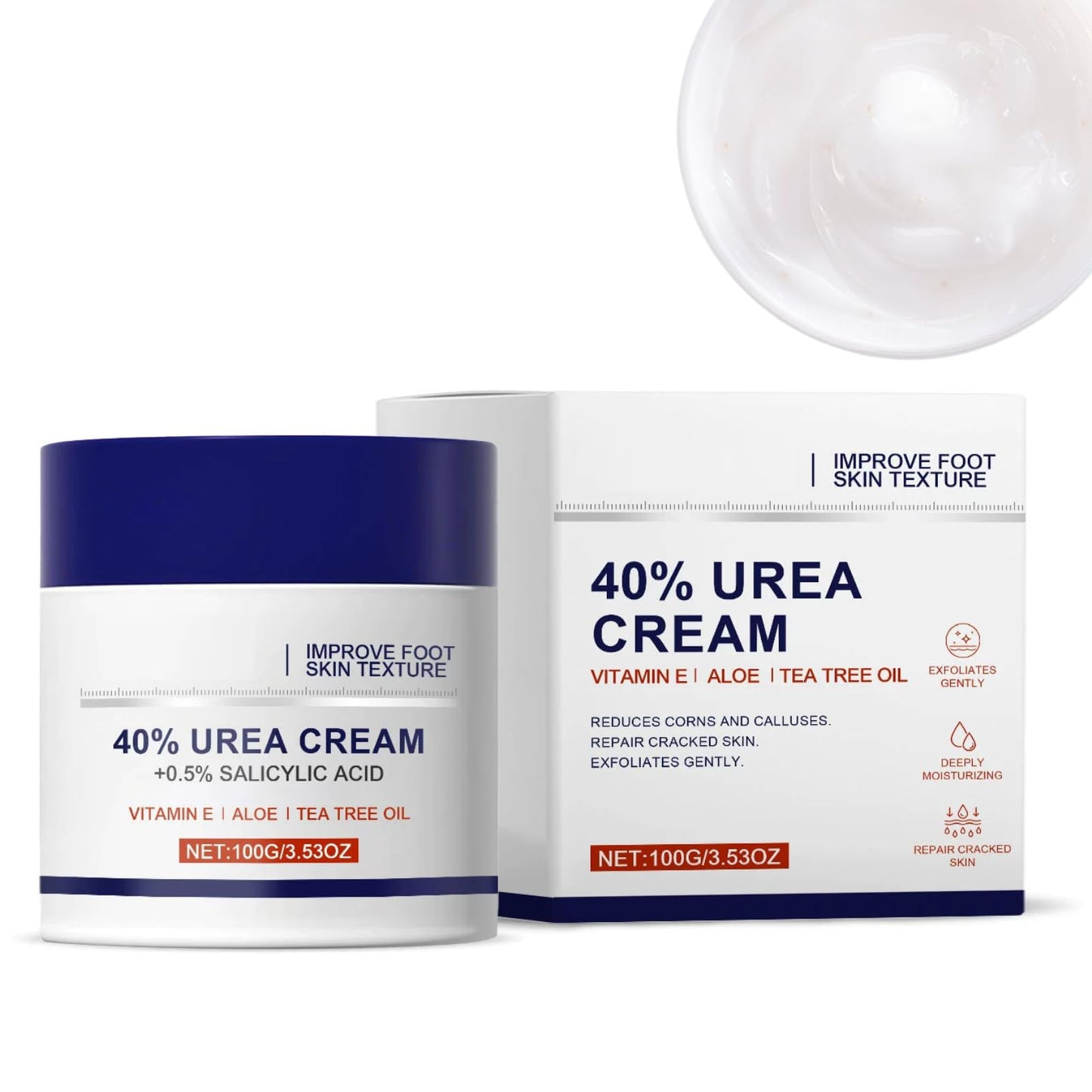 IZBEAUVO 40% Urea Foot Cream for cracked heels and Dry Skin – Cracked Heel Repair Cream & Intensive Foot Moisturiser – Targets Rough Skin Areas & Dry Feet Treatment - Suitable for all kinds of seasonal dryness