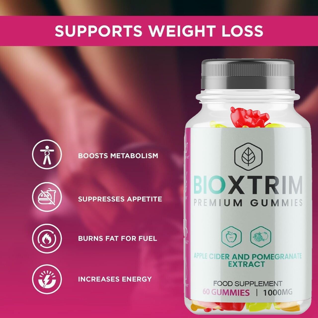BioXtrim Gummies to Support Weight Management - All Natural - New & Sealed - Vegan/FItness Hero Supplements