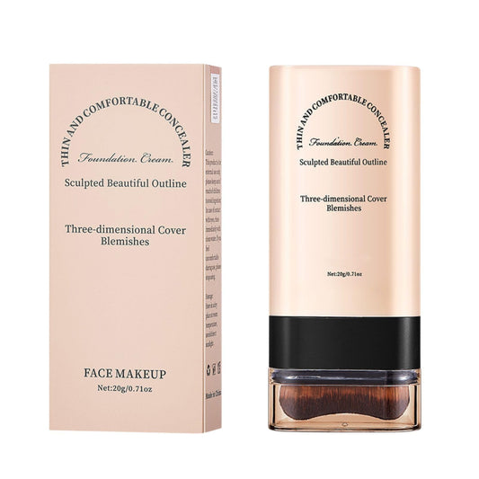 SHEBEEDO Flawless Eraser Foundation Stick Korean Double Head with Brush, Hydrating Lightweight Full Coverage, Waterproof Multi-Use Makeup Stick for Contour, Concealer & Blemishes, for All Skin Types