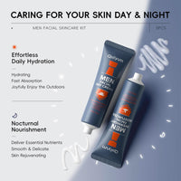 IZBEAUVO Mens Face Care Kit, Mens Skincare Gift Set, Mens Skin Care, Facial Kit - Mens Face Wash, Scrub, Mens Evening Moisturiser & Day Cream, Eye Cream - Anti Aging Skin Care Routine Kit, Unique Gifts For Him