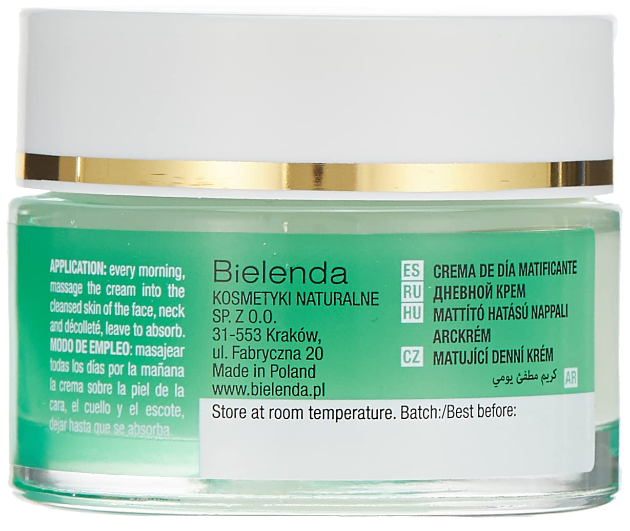 Bielenda Green Tea Mattifying Normalising Face Cream for Combination Skin Day 50ml