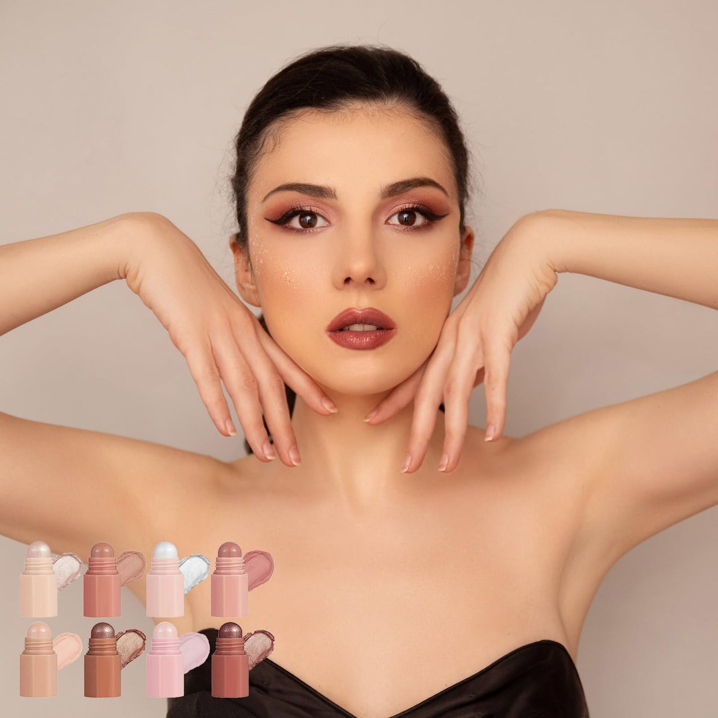 Eyeshadow Stick,Multi-functional Eyeshadow Pencil with Four Colour,Cream Eye Shadow for Older Women Long-Lasting,Waterproof&Sweat-Resistant,Eyeshadow Crayon Perfect for Eyeliner&Eye Makeup