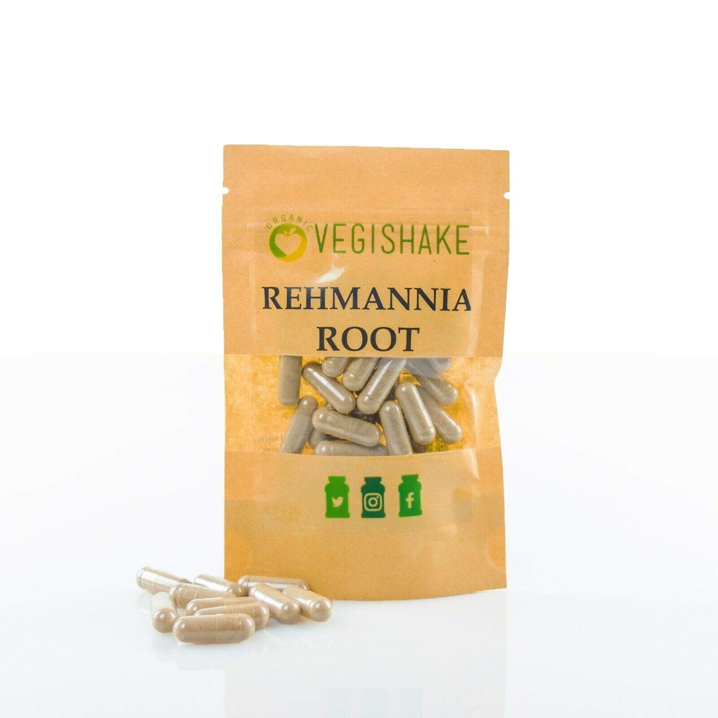 vegishake Rehmannia Root HPMC Capsules 980mg Maintain Hair Colour Prevent Grey Hairs Health Fatigue Kidney Adrenal Glands Vegan Halal Kosher (60 Capsules)