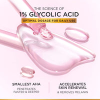L'Oreal Paris Glycolic Bright Serum, 1% Glycolic Acid, 2% Niacinamide Serum, Visibly Minimizes Spots, Reveals Even Skin Tone, Glycolic Bright Skin, 15ml