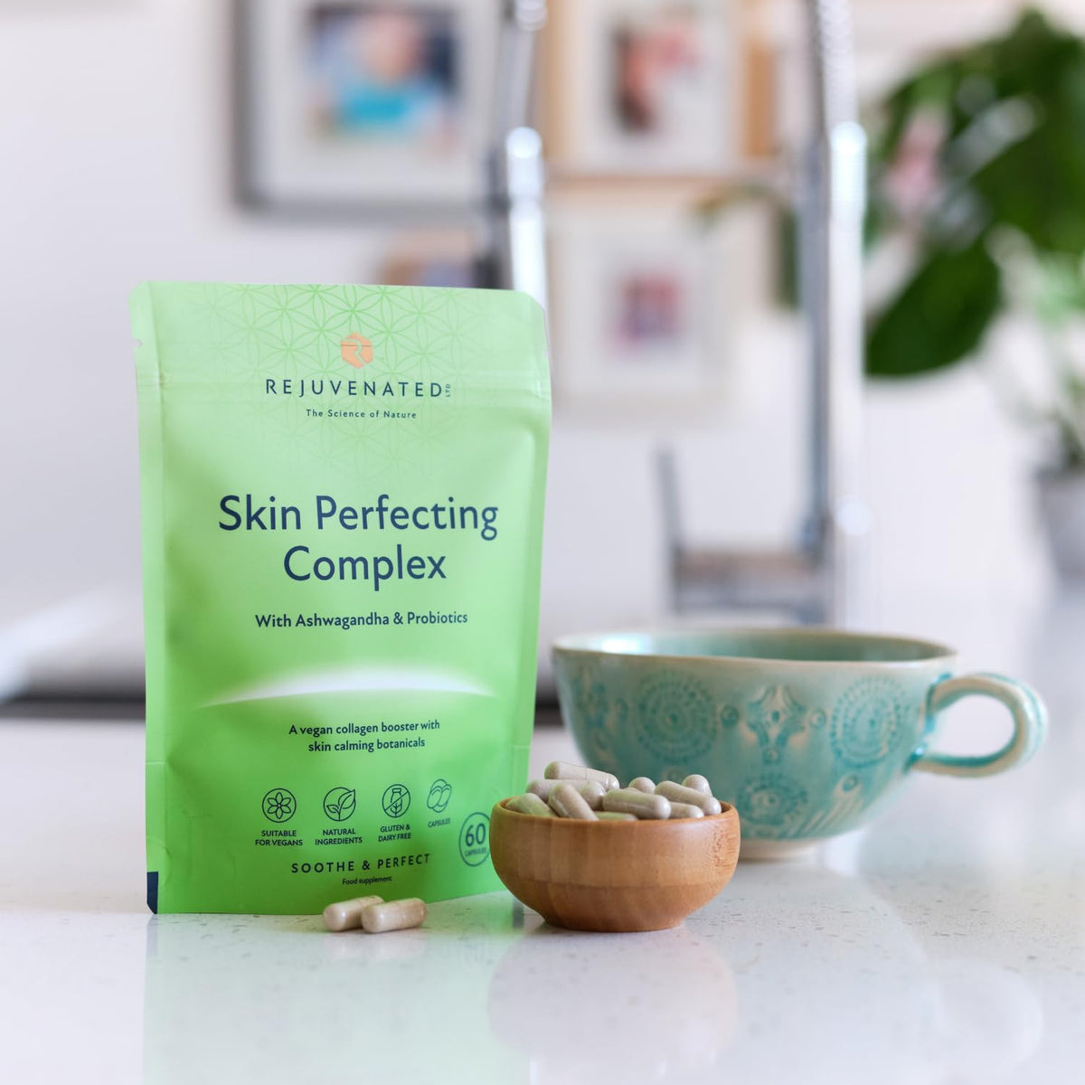 Rejuvenated Limited Rejuvenated Skin Perfecting Complex Capsules - Collagen Booster for Healthy Skin - Collagen Booster and Skin Supplements with Skin Calming Botanicals (60 Capsules)