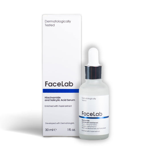 FaceLab Pore Refining Serum, Minimising Large Pores Serum, Balances Skin Oil, Removes Dead Skin Cells, Supports Bright Skin, for All Skin Types, 30ml