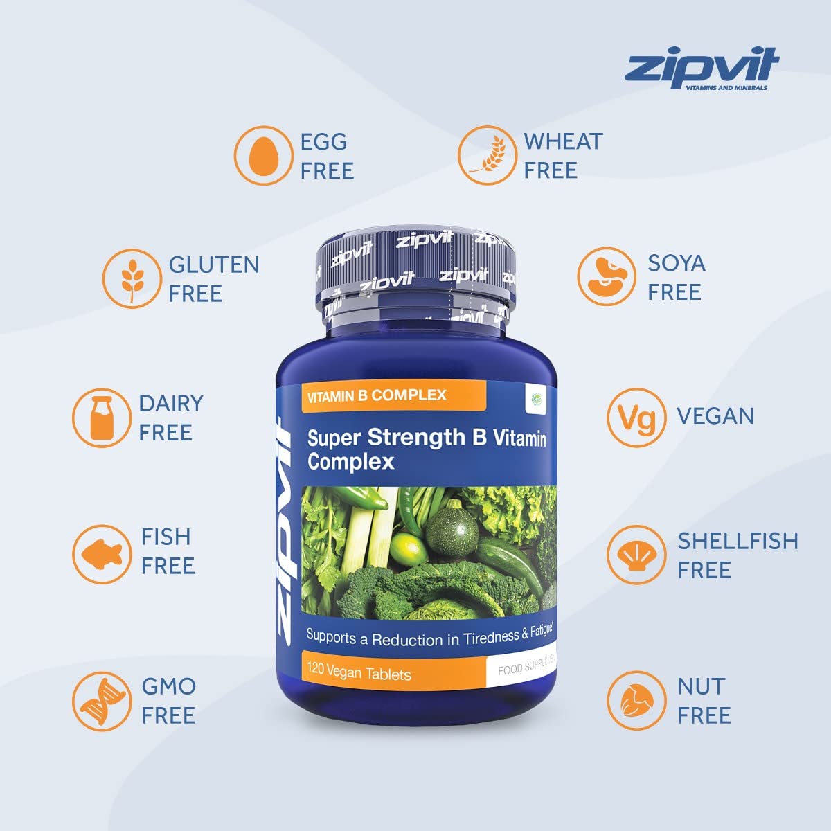 Super Strength B Vitamin Complex, 120 Vegan Tablets. 4 Months Supply. Vitamin B1, B2, B3, B5, B6, B12, Biotin, Choline. Supports Focus, Mental Performance, and Energy. UK Supplier.