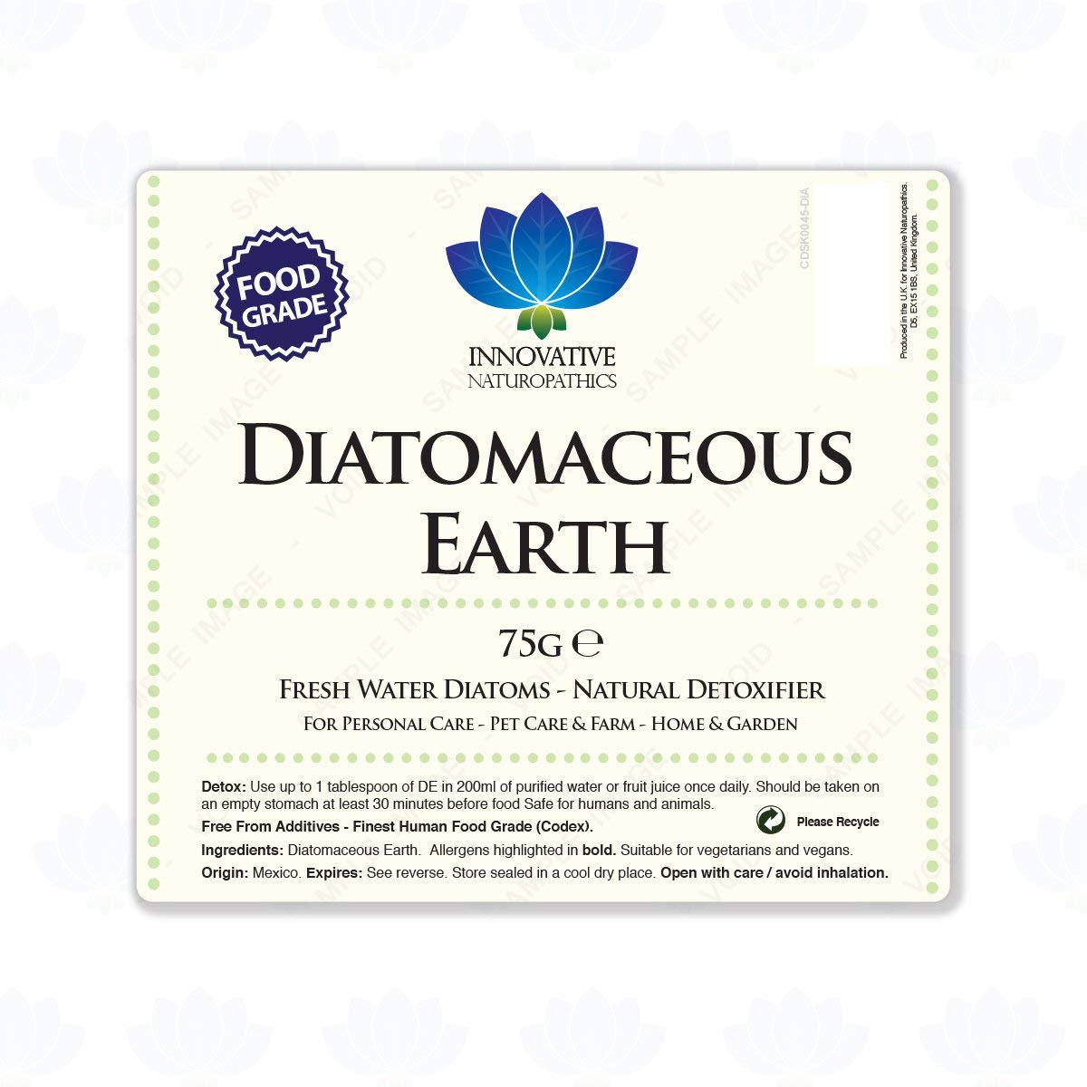 Innovative Naturopathics Diatomaceous Earth - Pure Food Grade (75g)
