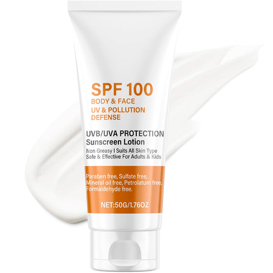 Maggikey SPF 100 Sunscreen - Face Sunscreen - Waterproof Moisturiser With UVB/UVA Protection Sun Cream - Factor 100 Sun Cream Anti Wrinkle Prevent Sunburn 50g