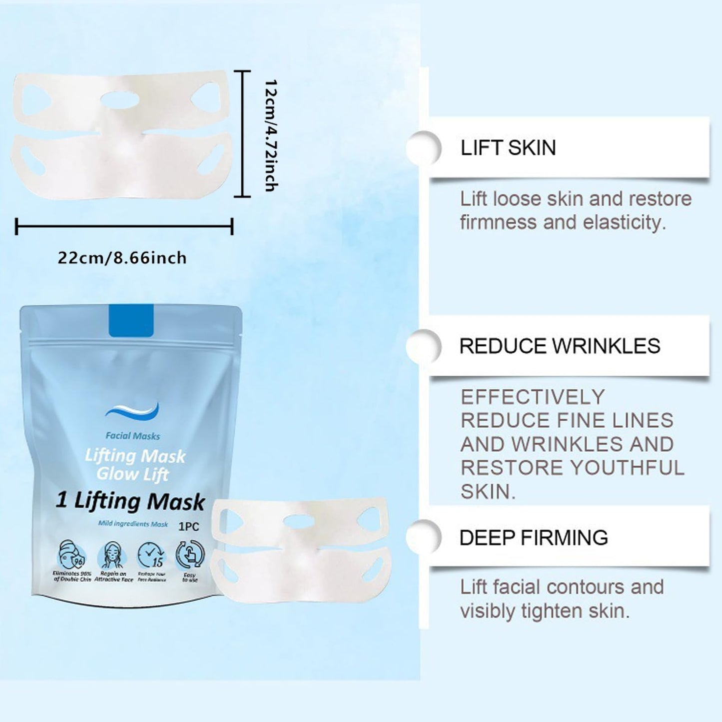 Chinology Double Chin Lifting Mask, 2pcs Chinology Chin Mask, V-line Face Lift Chin Mask, Anti Aging Collagen Face Mask for Double Chin Reducer - Say Goodbye To Your Double Chin Now