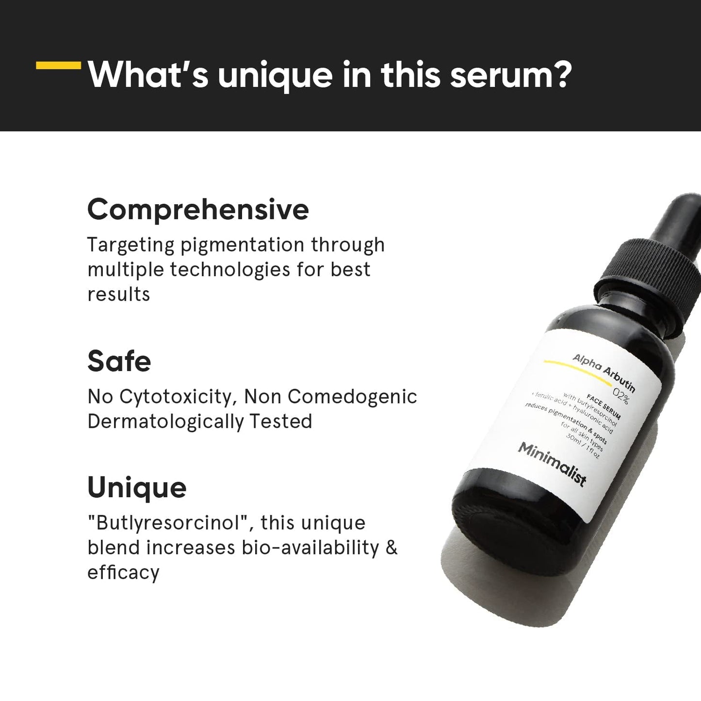 Minimalist 2% Alpha Arbutin Serum for Pigmentation & Dark Spots Removal | Antipigmentation Face Serum For Men & Women with Hyaluronic Acid to Remove Blemishes, Acne Marks & Tanning, Transparent, 30 ml