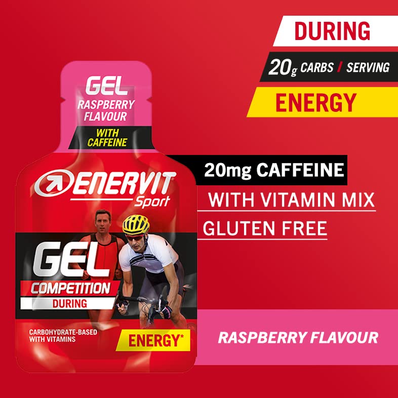 Enervit Sport Energy Gel (Raspberry with Caffeine, 3 x 25ml)
