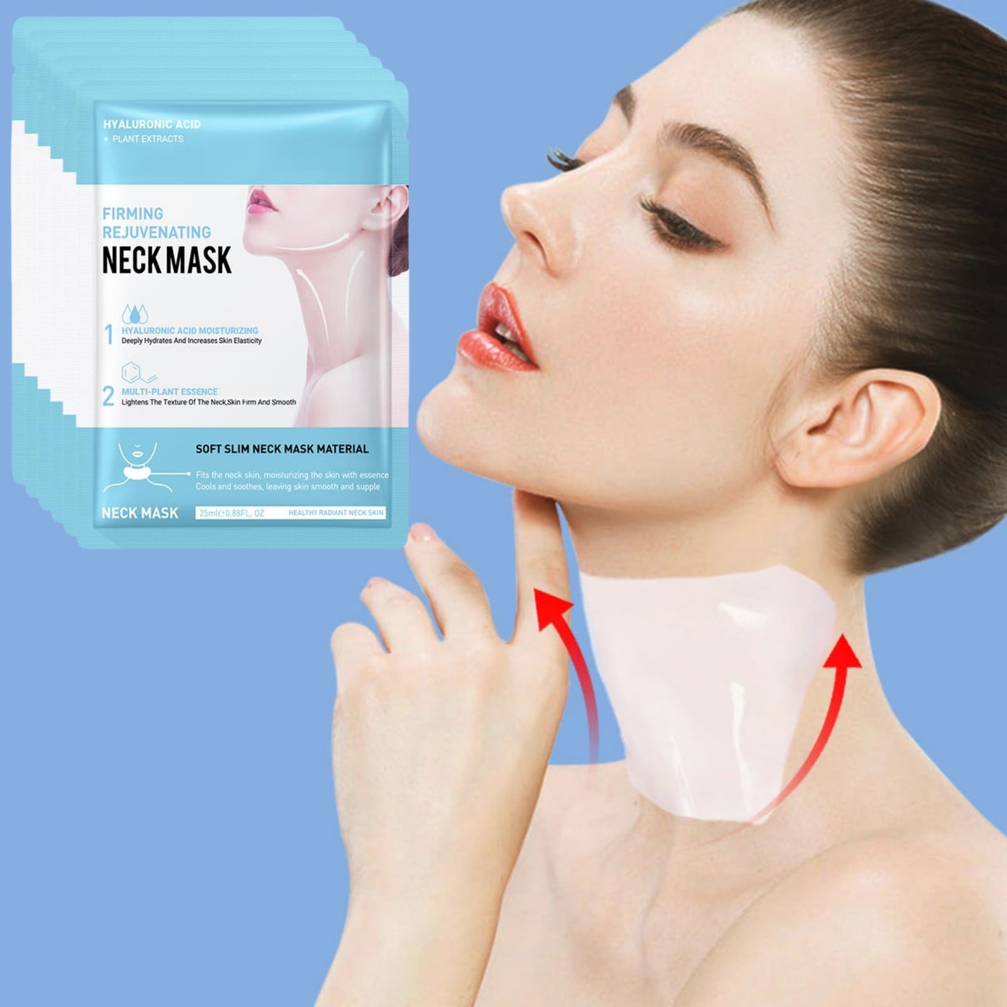 6PCS Firming Rejuvenating Neck Mask,Wrinkle Patches,Neck Mask for Tightening Firming,Forehead Wrin/kles Treatment,Ne/ck Tightening Mas/k with Hyaluronic Acid,Sheet Nec/k Ma/sks for Wrinkl/es