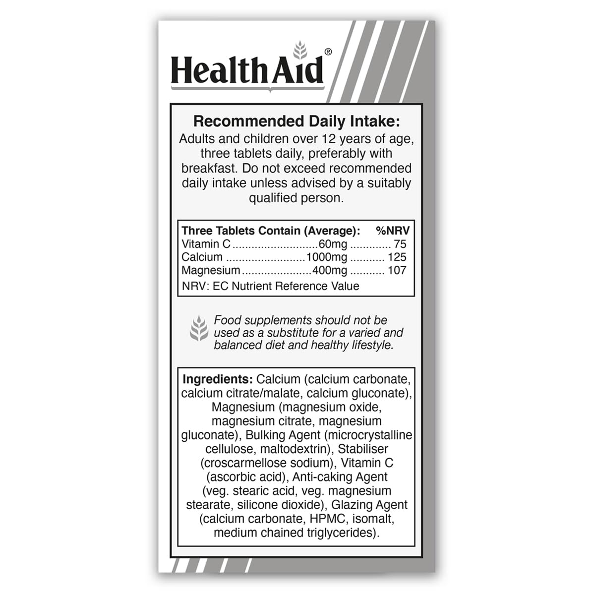 HealthAid Magnesium & Calcium - 90 Tablets