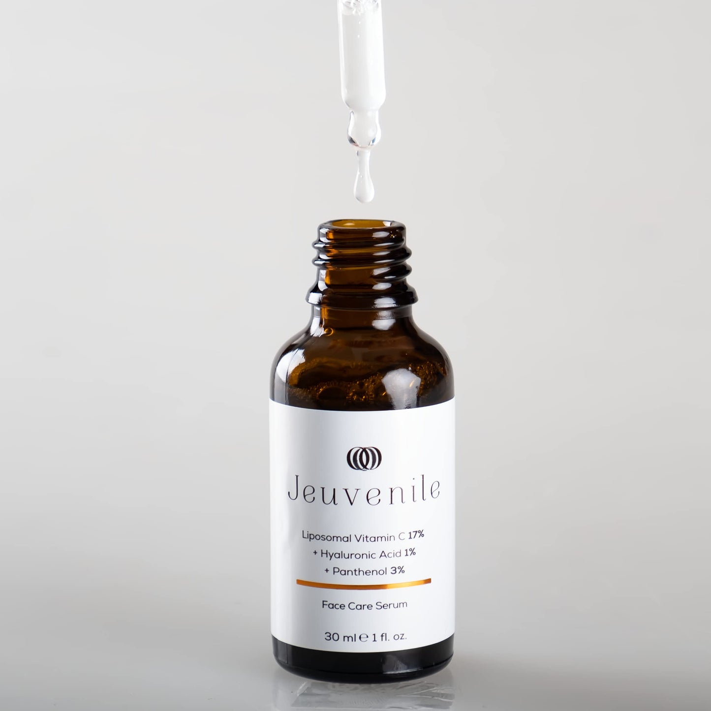 Jeuvenile Vitamin C Serum Hyaluronic Acid and Panthenol skin care, Brightens Skin, Reduces Blemishes, Anti-Aging Nourishing Formula, for All Skin Types, 30ml