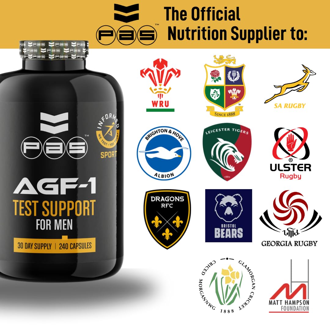 PAS Nutrition AGF-1 Test Support Supplements for Men Supports with D-Aspartic Acid, L-Carnitine Tartrate, 30 Day Supply