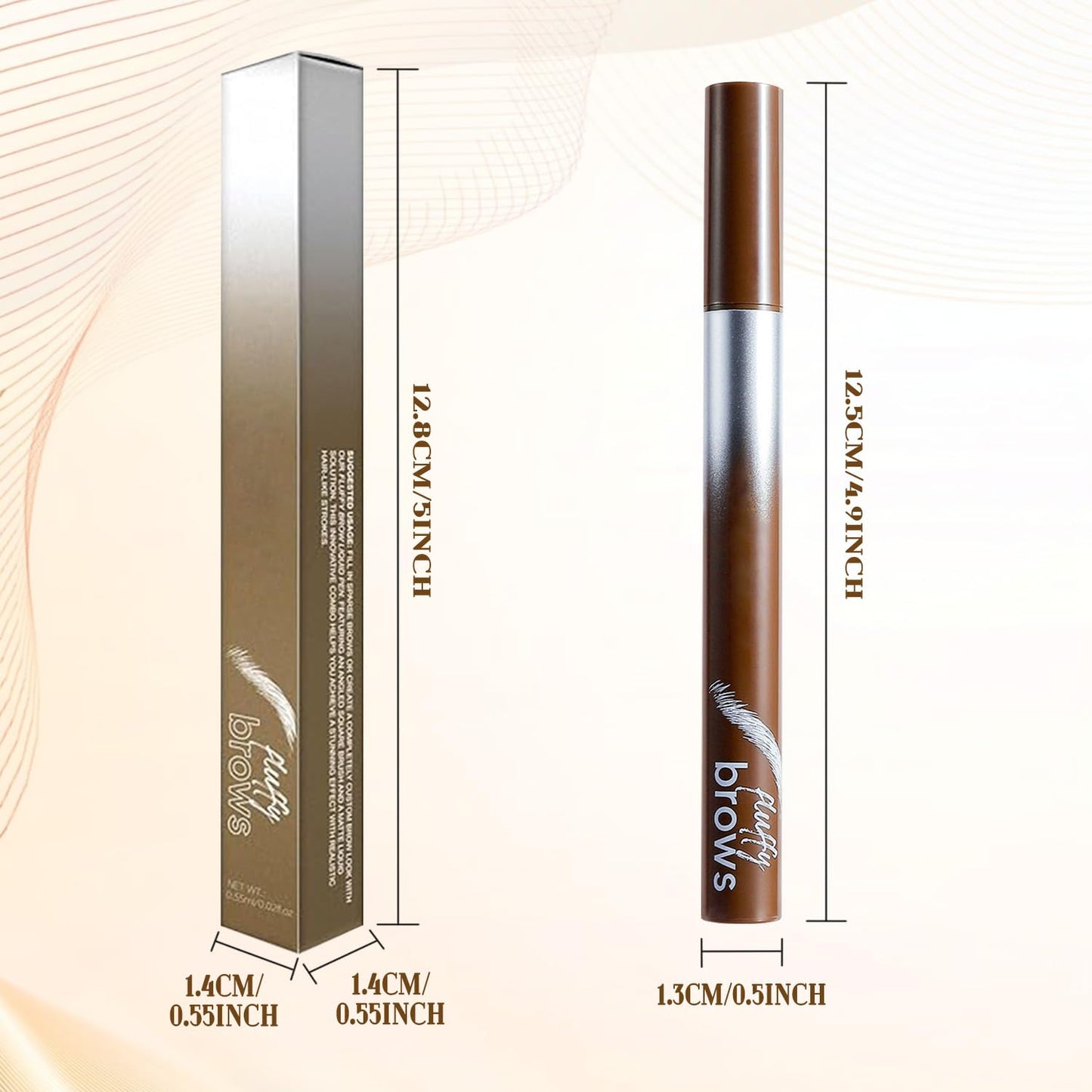 Generic Eyebrow Pen with Precise Fork Tip, Waterproof, Sweat-Resistant, Natural Hair-Like Strokes for Full, Defined Brows(Gentle Brown)