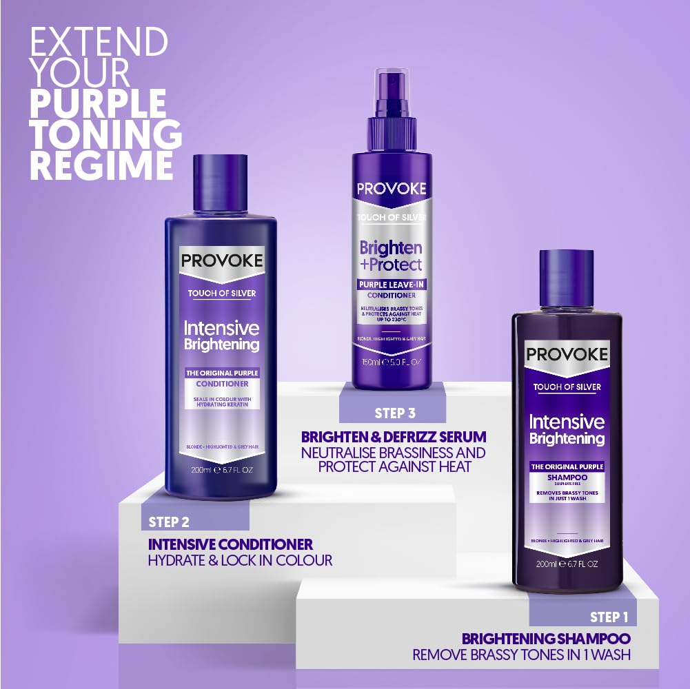 PROVOKE Touch of Silver Leave-in Conditioner, Protects against Heat Damage and Split Ends, 150 ml