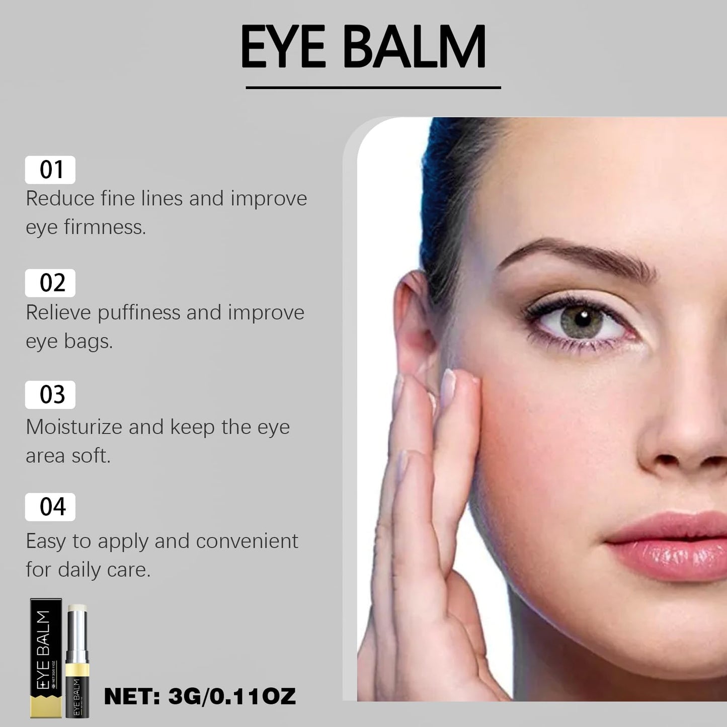 AmiCera Retinol Eye Cream, Eye Cream Anti Aging & Wrinkle, Repair Dark Circles Puffiness, Eye Bags Remover for Wommen and Men, Smooth Fine Lines, Under Eye Brightener, Long-lasting Hydration, 3G/0.11OZ