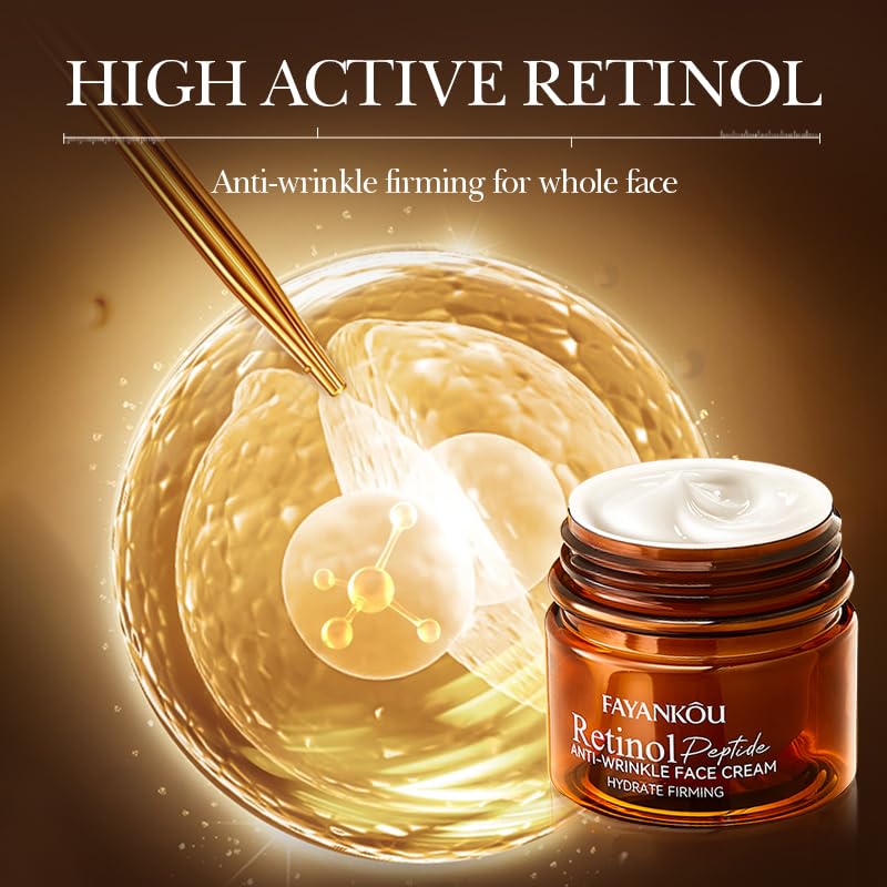 YUYUE-YY Retinol Cream, Retinol Night Cream Anti Wrinkle Face Cream, Face Moisturizer for Women, Reduce Fine Lines Lifting and Firming Cream with Hyaluronic Acid Anti Wrinkle Deep Hydration Cream for Women