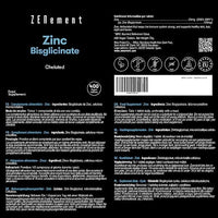 Zinc, 25mg (Bisglycinate), 400 Tablets | Chelated | Antioxidant, Supports The Immune System, Skin, Hair and Eyesight | Vegan | Zenement
