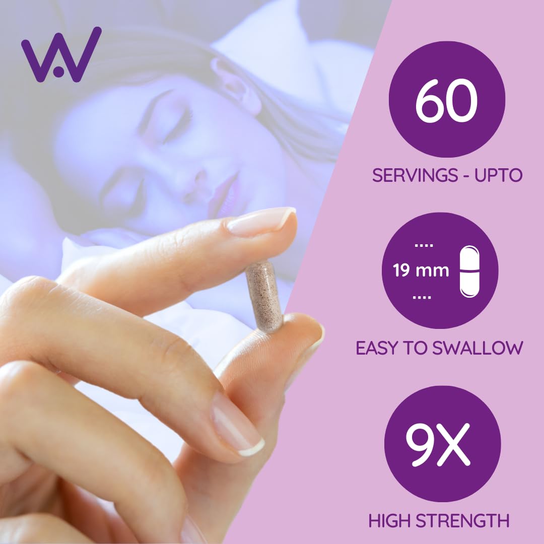 WELL ACTUALLY Neuro Night 9X - Ultimate Sleep Supplement, Mood, Relax & Unwind, with Griffonia, Montmorency Cherry, Schisandra, Magnesium & Zinc, Chamomile, Reishi, Hops, VIT B6 (60 Caps)