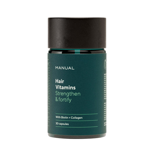 Manual Hair Growth Vitamin Supplements (30 Capsules) - for Thicker & Healthier Hair - with Multiple Vitamins Including Biotin & Collagen - for Hair Loss & Thinning - Take 1 Daily - 1 Month Supply