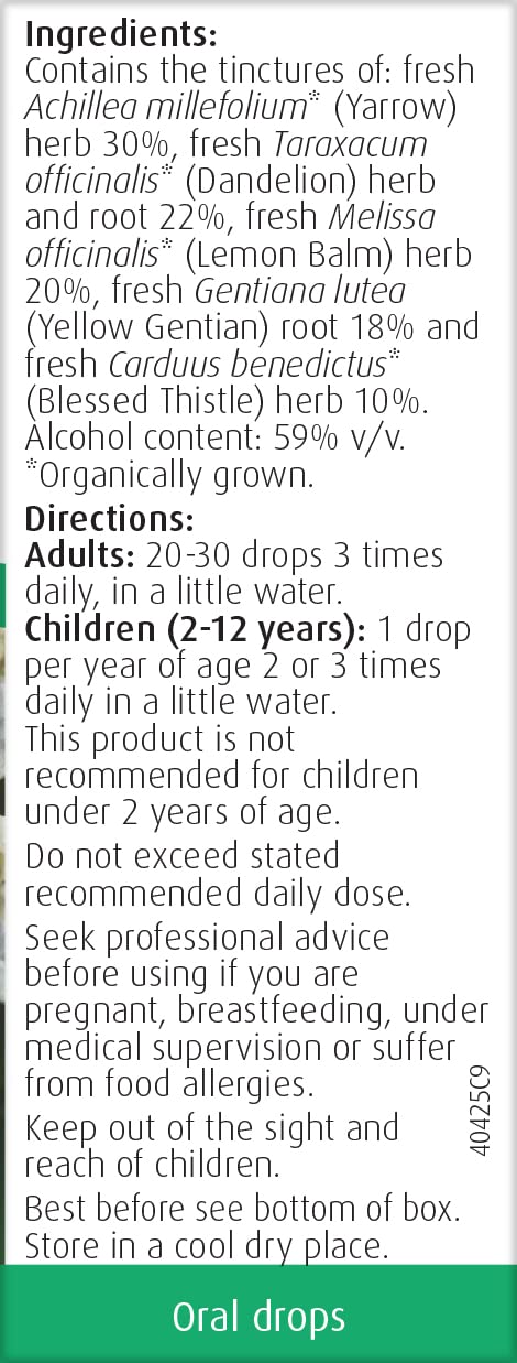 A.Vogel Yarrow Herbal Bitters Complex Drops | Herbal Food Supplement | Extract of Fresh, Organically Grown Yarrow, Dandelion and Lemon Balm | Suitable for Vegans | 50ml