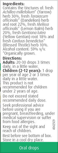 A.Vogel Yarrow Herbal Bitters Complex Drops | Herbal Food Supplement | Extract of Fresh, Organically Grown Yarrow, Dandelion and Lemon Balm | Suitable for Vegans | 50ml