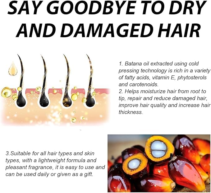 Generic Batana Oil Organic for Healthy Hair,Batana Oil Premium 100% Natural,Promotes Hair Wellness for Men & Women Enhances Hair & Skin Radiance(2pcs)